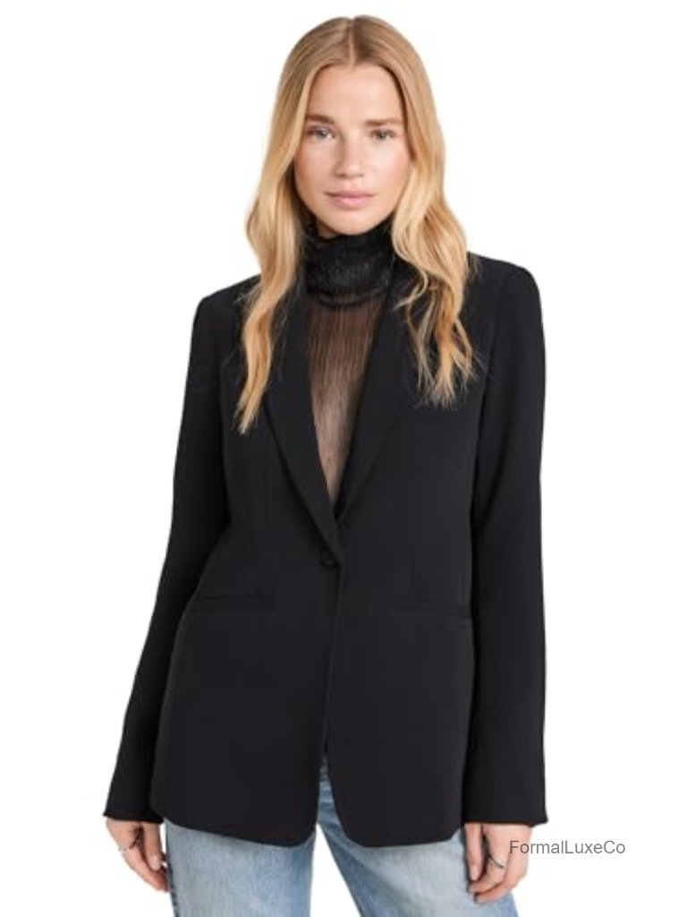 Women's Blazer Suit Jacket Notch Collar Long Sleeve Polyester Blend Classic Fit